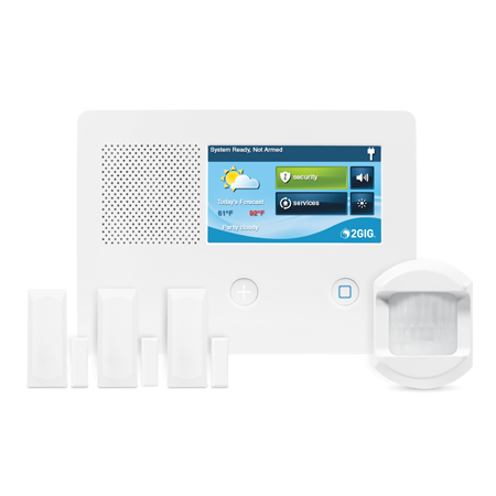 2GIG-GC2E-345-K31 2GIG GC2e Series Security & Home Automation Control Panel Kit with 3 x Door/Window Contacts and 1 x PIR Motion Detector
