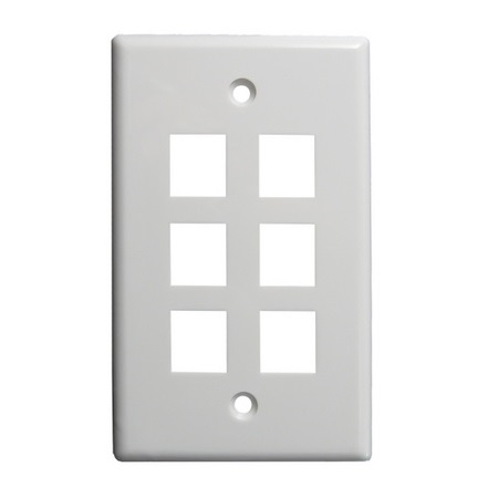 Vertical Cable 6 Port Wall Plates