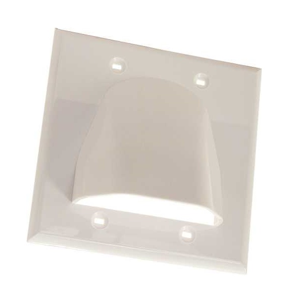 307-507F/2G/WH Vertical Cable 307 Series Feedthrough Wall Plate Double Gang - White