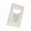 307-511R/1G/WH Vertical Cable 307 Series Feedthrough Recessed Wall Plate Single Gang - White