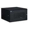 Show product details for 3132-3-001-06 Kendall Howard 6U Linier Vented Door Swing-out Wall Mount Cabinet - Black Finish - 23.5"W x 13.63"H x 25.99"D