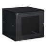 Show product details for 3132-3-001-12 Kendall Howard 12U Linier Vented Door Swing-out Wall Mount Cabinet - Black Finish - 23.5"W x 24.13"H x 25.99"D
