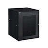 Show product details for 3132-3-001-15 Kendall Howard Linier Vented Door 15U Swing-out Wall Mount Cabinet - Black Finish - 23.5"W x 29.38"H x 25.99"D