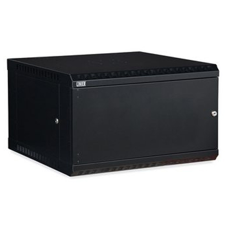 3141-3-001-06 Kendall Howard 6U Linier Solid Door Fixed Wall Mount Cabinet - Black Finish - 23.5"W x 13.63"H x 22.86"D