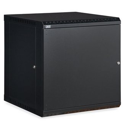 3141-3-001-12 Kendall Howard 12U Linier Solid Door Fixed Wall Mount Cabinet - Black Finish - 23.5"W x 24.13"H x 22.86"D