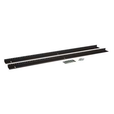 3150-3-002-22 Kendall Howard 22U Linier Wall Mount Vertical 10-32 Tapped Rail Kit - Black Powder Coat Finish - .912"W x 36.75"H x 2"D