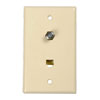 Show product details for 40-1511 Color Rite Phone/Coax Plate - Ivory