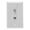 Show product details for 40-1512 Color Rite Phone/Coax Plate - White