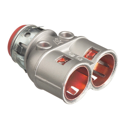 4040AST-25 Arlington Industries 3/8" SNAP2IT Duplex Connectors w/ Insulated Throat - Pack of 25