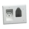 Show product details for 45-0021-WH Recessed Low Voltage Plate with Recessed Power - White