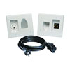 Show product details for 45-0023-WH Recessed Pro-Power Kit with Straight Blade Inlet - White