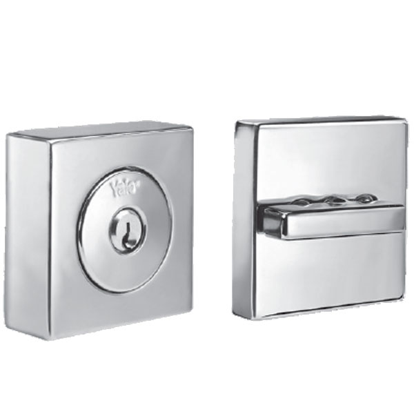 4881K19SQ Yale New Traditions 820S Series Flat Square Single Cylinder Grade 3 Mechanical Deadbolt Schlage Cylinder Keyed Alike - Black Suede