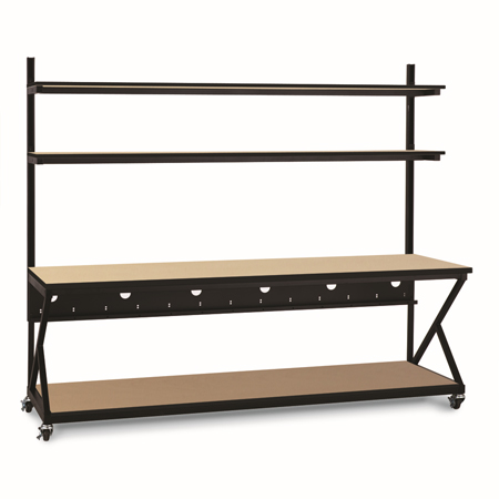 5000-3-201-96 Kendall Howard 96 inch Performance Work Bench with Full Bottom Shelf - Hard Rock Maple