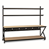 Show product details for 5000-3-201-96 Kendall Howard 96 inch Performance Work Bench with Full Bottom Shelf - Hard Rock Maple