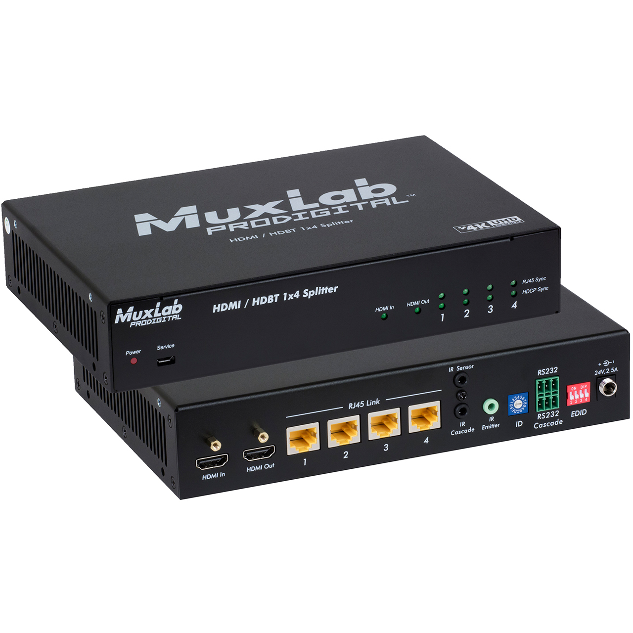 500424 MuxLab HDMI/HDBT 1x4 Splitter UHD-4K