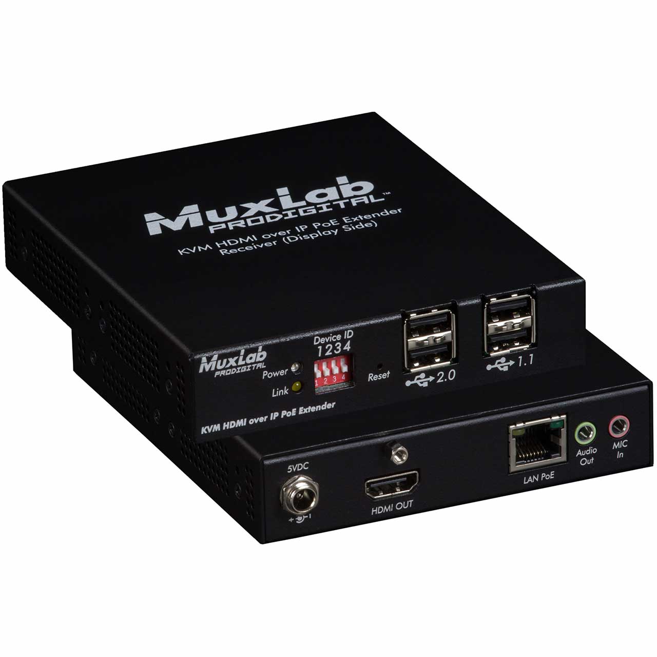 500772-RX Muxlab KVM HDMI Over IP PoE Receiver UHD-4K