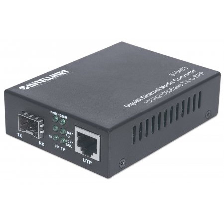 510493 Intellinet Gigabit Ethernet to SFP Media Converter 10/100/1000Base-TX to SFP slot - empty