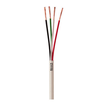 51112-45-01 Coleman Cable 22 AWG 4 Conductors Unshielded Stranded Bare Copper CM/CL2 Non-plenum Alarm Wire - 500' Pull Box - White