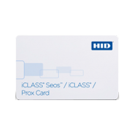52260PSGGAAN-100 HID ISO Card Composite SEOS 8K, iClass 2K, Programmed SEOS, iClass, Front Gloss, Back Gloss, Laser Engraved Matching SEOS Number, Laser Matching iClass Number No Slot Punch - 100 Pack