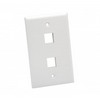 Show product details for 602WH-25 Platinum Tools Wall Plate Standard 2 Port - White - 25 Pack