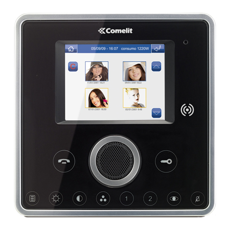 6101BM Comelit Planux touch screen monitor with memory - Black. Required: Bracket 6214C and Power Supply 1212BUL