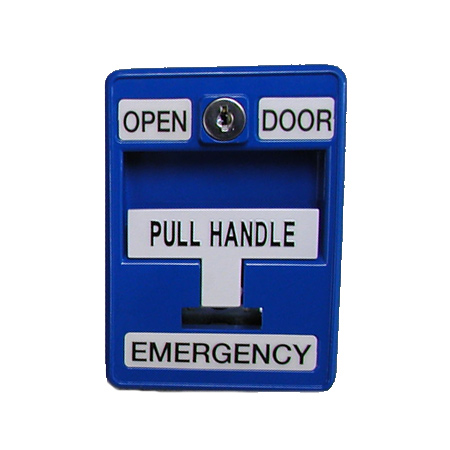 6510-BL-S35 Dortronics Emergency Pull Station - Open Door Pull Handle Emergency - Blue