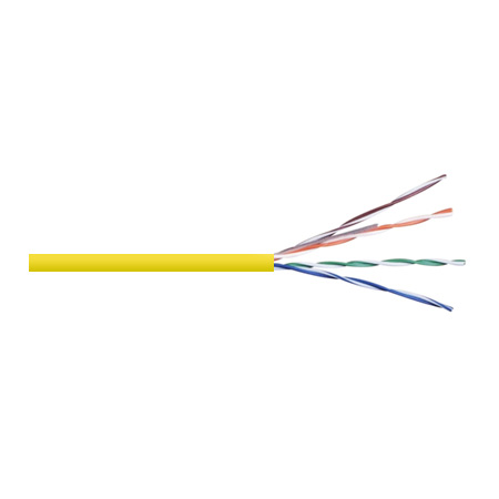 6RNSM2Y Remee 23 AWG 4 Pair Unshielded Twisted Pairs (UTP) Solid Bare Copper CMR Cat6 Non-Plenum Network Cable - 1000' Pull Box - Yellow