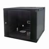 Show product details for 713849 Intellinet 19" Double Section Wallmount Cabinet 9U Flatpack - Black (23.62") depth