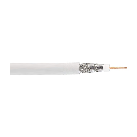 725109M1W Remee 14 AWG Aluminum Braid Quad Foil Shielded Solid Bare Copper RG11 CMP Plenum CATV Coaxial Cable - 1000' Reel - White