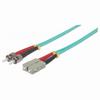 751421 Intellinet Network Solutions Fiber Optic Patch Cable - Duplex - Multimode ST/SC - 50/125 microinchm - OM3 - 3 Feet - Aqua