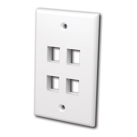 820004 Vanco Wall Plates Keystone 4 Port Ivory