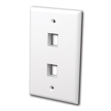 820102 Vanco Wall Plates Keystone 2 Port White