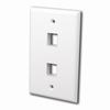Show product details for 820102 Vanco Wall Plates Keystone 2 Port White