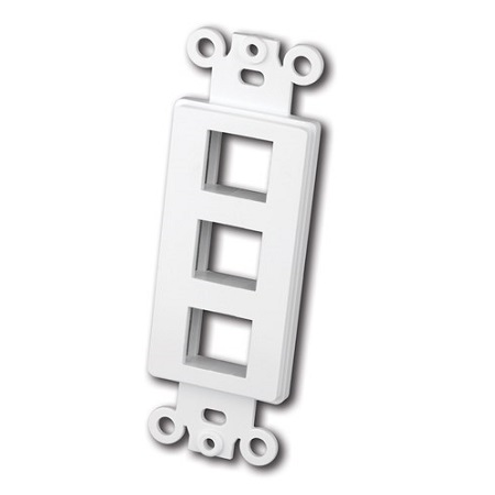 820313 Vanco Wall Plate Keystone Decor 3 Port - Ivory