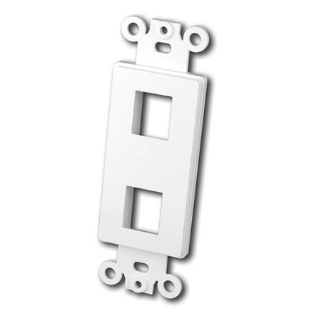 820322 Vanco Wall Plate Keystone Decor 2 Port - White