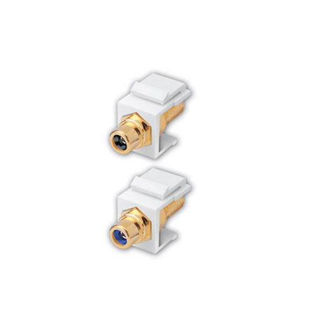 820635 Vanco Keystone-Inserts White RCA to Female Insulator Green