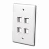Show product details for 823907 Vanco Wall Plates Keystone 4 Port Almond
