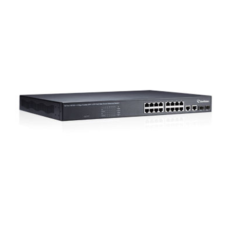[DISCONTINUED] GV-POE1601 Geovision 16 port 250W 802.3at 2-Port Gigabit Copper/SFP Combo Uplink