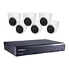 Show product details for 88-NRL08R560-2TB UVS Line 8 Channel at 4K (2160p) NVR Kit 76Mbps Max Throughput - 2TB w/ Built-in 8 Port PoE and 6 x 5MP 2.8mm Outdoor IR Eyeball IP Security Cameras