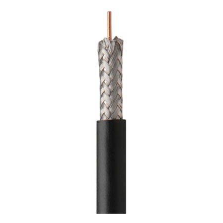 92071-06-08 Coleman Cable 18 AWG Quad Shielded Polyester Aluminum Braid Copper Clad Steel RG6 CATV Direct Burial Coaxial Cable - 1000' Reel - Black