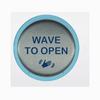 Show product details for 950TW6 Dormakaba Rutherford Controls 6" Round Touch less Short Range Actuator with 'Wave To Open' Text
