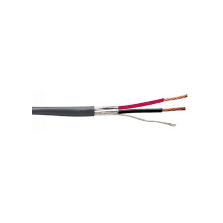 95211-45-09 Coleman Cable 22 AWG 2 Conductors Shielded Stranded Solid Bare Copper Non-Plenum Alarm Security Cable - 500' Pull Box - Gray