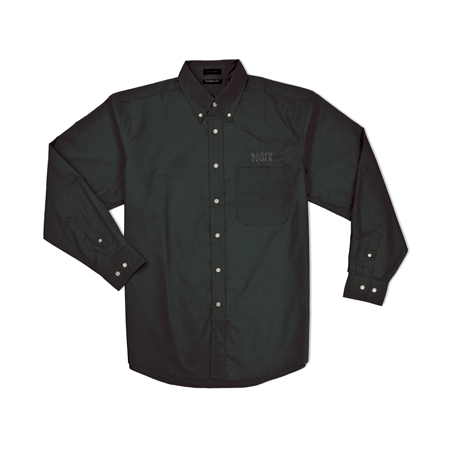96605BLK-S Klein Tools Button-Down Black Shirt, Men's Small