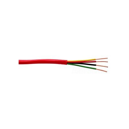 F40002-1D Southwire 18 AWG 4 Conductors Unshielded Solid Bare Copper FPLR/CMR Non-plenum Fire Alarm Cable - 500' Pull Box - Red