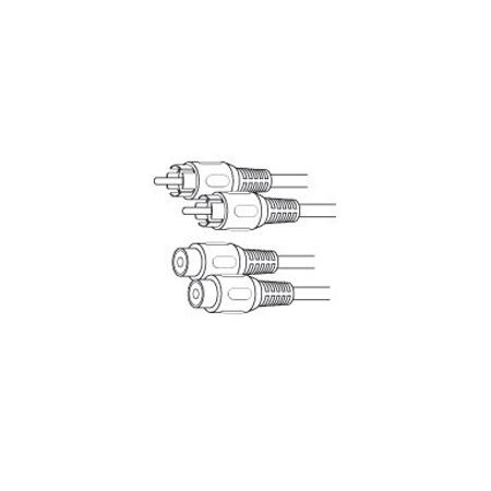 Vanco Stereo Dual RCA Extension Cable - Dual RCA Male Plugs to Dual RCA Female Jacks