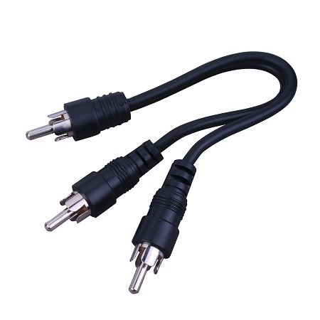 Vanco Audio Patch Cable - RCA Male Plug to 2-RCA Male Plugs 
