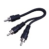 Show product details for AC3R Vanco Adapter RCA Plug to 2-RCA Plug 6 In