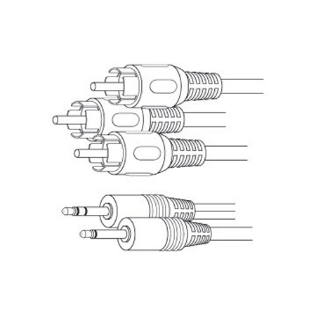 ACLRV72 Vanco Cable 3 RCA Plug 3.5 Mono 3.5 Stereo 6 ft
