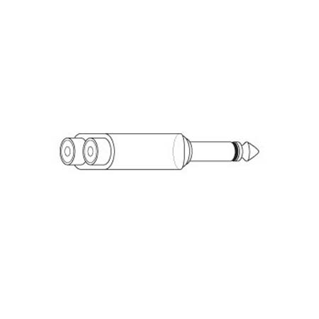 AD521G Vanco Adapter 1/4" Mono Plug / 2-RCA Jack Gold