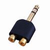 Show product details for AD542GX Vanco Adapter 1/4" Stereo Plug to 2-RCA Jack Gold